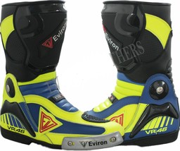 VR46 Motorcycle Cowhide Leather Shoe and Glove Racing Motorbike Boot GP3 - $119.99