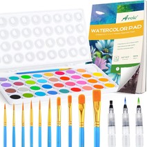 65 Pieces Watercolor Paint Set 36 Colors Watercolor 10 Brushes 3 Refillable Wate - £19.82 GBP