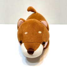 Baby Shiba Inu Plush Brown Puppy Dog Red Collar Stuffed Animal Lovey with Tag - £10.69 GBP