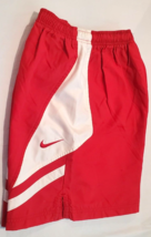 Nike Mens S Shorts Red and White Elastic Waist Embroidered Logo - £18.83 GBP