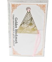 Stationery Triangle Cherry Blossoms Bookmark - Metal Pendant with Pink S... - £4.92 GBP