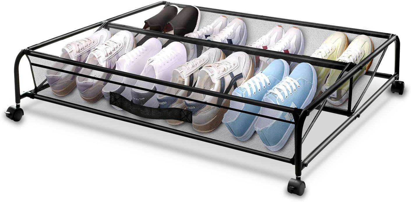 Under Bed Shoe Storage With Wheels, Shoe Organizer Under Bed With, Sofa ... - $41.99