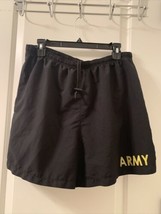 U.S. Army Adult Black Athletic Shorts Lined Physical Fitness Training Si... - $38.61