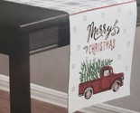 Long Tapestry Table Runner,13&quot;x68&quot;,MERRY CHRISTMAS,RED TRUCK W/CHRISTMAS... - $19.79