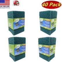 Pack of 40 Heavy Duty Scouring Pads for Home &amp; Kitchen Scour Scrub Cleaning - £12.46 GBP