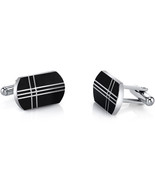 Black Tone Cross Motif Stainless Steel Cuff Links - $81.69 CAD