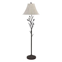 62&quot; Grey Traditional Shaped Floor Lamp With Brown Bell Shade - £417.67 GBP