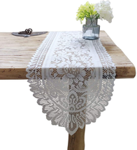 Tinsow 2 Pack Cotton Crochet Lace Rectangular Table Runner Dresser Scarf Doilies - £12.05 GBP