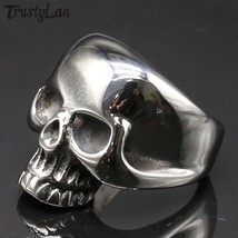 Vintage Unique Skull Rings For Men Punk Style Skull Biker Ring Stainless Steel S - £11.96 GBP