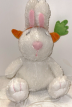 Hallmark Plush Stuffed Animal White Bunny Rabbit Carrot Ears Pink Nose Ears Kids - £9.47 GBP