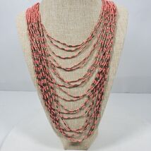 Pink &amp; Gold Draping Statement Necklace Multi Strand 22 Inch (Shortest St... - $268.92 MXN