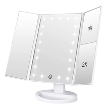 Tabletop Mount Makeup Mirror with 21 LED Lights,Two Power Supply, Touch Screen a - £28.05 GBP