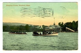 Hampton Ponds Postcard Westfield Massachusetts 1911 - £8.56 GBP