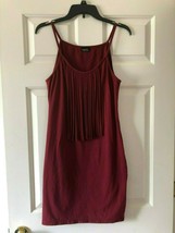 Rue 21 Dark Rust Color Spaghetti Strap Fringe Dress Size L - $5.00