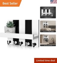 Unique Stylish Key &amp; Mail Organizer Wall Mount with 5 Hooks - Gift-Ready... - $26.99