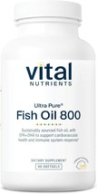 Vital Nutrients Ultra Pure Fish Oil 800 (Pharmaceutical Grade) | Omega 3 Fatty A - $60.99