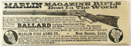 1886 Marlin Magazine Rifle Advertisement Victorian Ballard Connecticut D... - $456.59 MXN