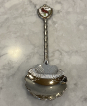 Fort Usa Silver Tone 4.25&quot; Souvenir Tea Spoon Ohio State Bird Cardinal Enamel - £3.13 GBP