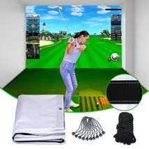 LARGE Golf Simulator Impact Screen W/ 28 Grommet Holes for Golf Training... - $206.04