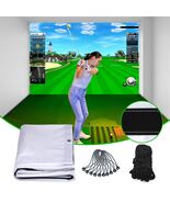 LARGE Golf Simulator Impact Screen W/ 28 Grommet Holes for Golf Training... - $206.04