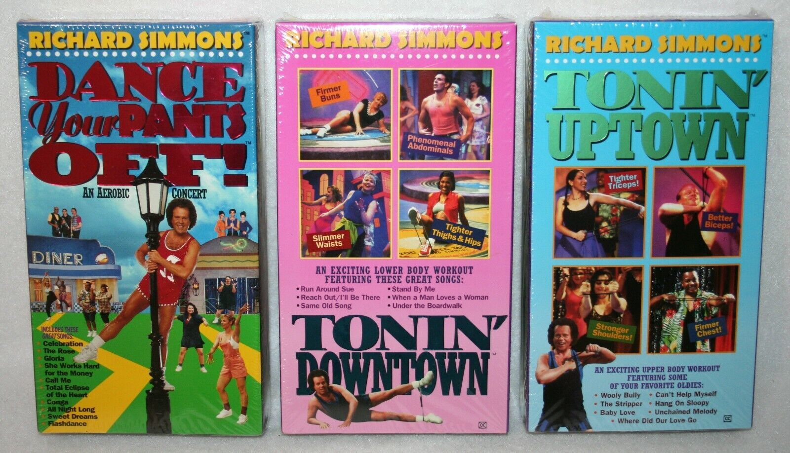 Primary image for RICHARD SIMMONS Dance Your Pants Off TONIN Uptown & Downtown VHS Sealed Fitness