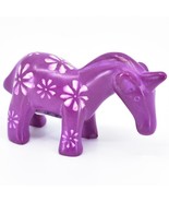 Vaneal Group Hand Carved Kisii Soapstone Fuchsia Pink Unicorn Figure Mad... - £12.65 GBP