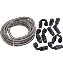 20FT 8AN PTFE Stainless Steel Braided Fuel Line Hose transmission cooling lines - £136.02 GBP