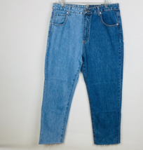 Fashion Nova  Juniors 15 Colorblock Wash Raw Hem Jeans New - £16.18 GBP