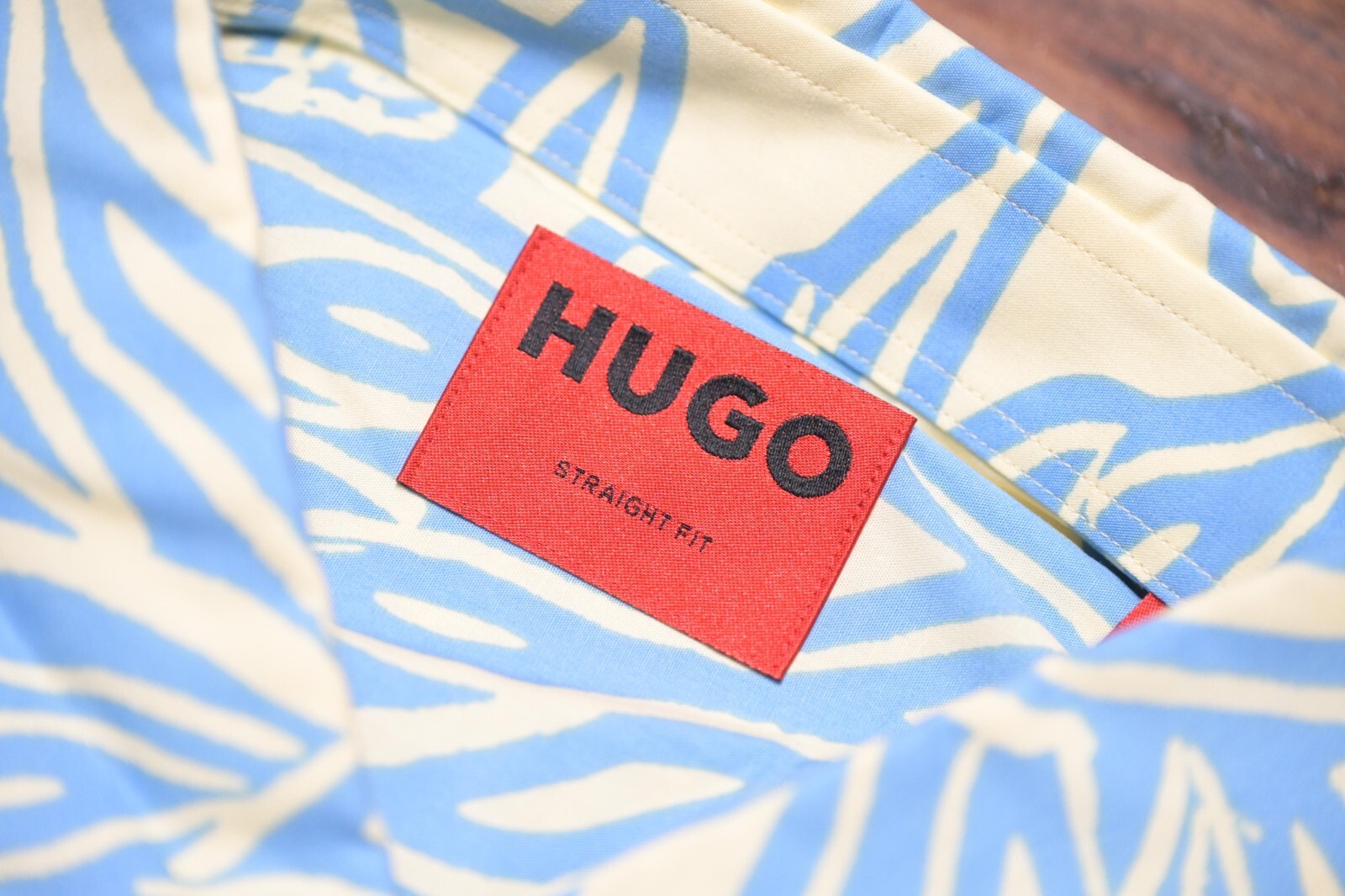 HUGO BOSS Hommes Ebor Manche Courte Droit Ajusté Imprimé Floral Coton Casual XL Item image 3