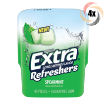 Full Box 4x Bottles Wrigley's Extra Refreshers Spearmint Gum | 40 Per Bottle - $27.82