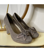 10 US Y2K Does 1940s 1950s Grey Wedges with Platforms Rose Flower Platfo... - €161,16 EUR