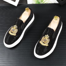  New Arrival Men Fashion Loafers Print Tiger Embroidery Wedding Shoes Moccasins  - £74.48 GBP