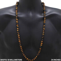 10mm Tiger Eye Beaded Necklace 34” - $48.99