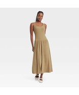 Universal Thread Women&#39;s Drop Waist Knit Midi Slip Dress SMALL Brown Rib... - €24,88 EUR