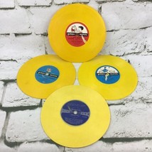 Vintage Childrens Golden Records Lot Of 4 Flawed Scratched Decor Craftin... - $19.79