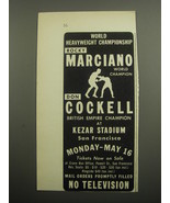 1955 World Heavyweight Championship Ad - Rocky Marciano vs Don Cockell - £14.55 GBP