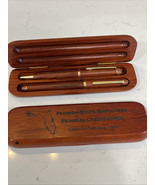 Vintage Pen &amp; Pencil Set W/Wood Boxes Florida State Employees Credit Uni... - $12.38