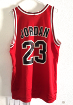 Champion Michael Jordan Chicago Bulls Screen Print Authentic Jersey SZ 48 VTG - $152.00