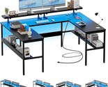 Customizable U Shaped Desk &amp; L Shaped Office Desk With Adjustable Monito... - £260.86 GBP