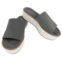 J/Slides Platform Sandals Slides 8 Gray White - $36.00