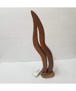 16&quot; Carved Wood Sculpture Curved Handmade Art Centerpiece Fin Loui Bentwood - £24.74 GBP
