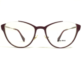 Miu Eyeglasses Frames VMU 51O UE5-1O1 Burgundy Red Gold Semi Rim 53-19-140 - £73.46 GBP