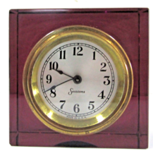 Vintage Sessions Amethyst Glass Square Wind Up Clock  - £39.44 GBP