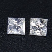 Natural White Sapphire Pair Of gemstones for a earring | Princess Cut | Ceylon C - £230.21 GBP