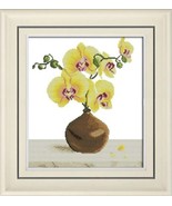 Maydear Stamped Cross Stitch Kit Yellow Phalaenopsis H698  **New** - £18.59 GBP