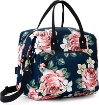 Insulated Lunch Bag Cooler Tote Bag W Pockets &amp; Detachable Shoulder Stra... - £21.60 GBP