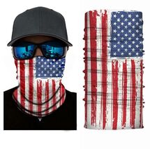 AMERICAN FLAG  MULTI FUNCTION SEAMLESS BANDANNA WRAP #33 biker ski face - $12.34