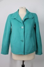 Talbots 2P Aqua Blue Double-Faced Wool Button-Front Jacket - £25.39 GBP