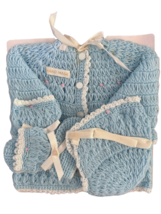 Vintage NOS Penneys Toddletime Baby Boy Sweater Hat Socks Handmade Set - £19.45 GBP