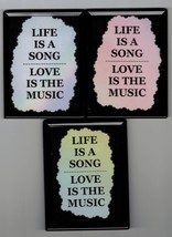 Set of 12 Life Song Love Music Framed Sparkling Creations Refrigerator M... - $24.00